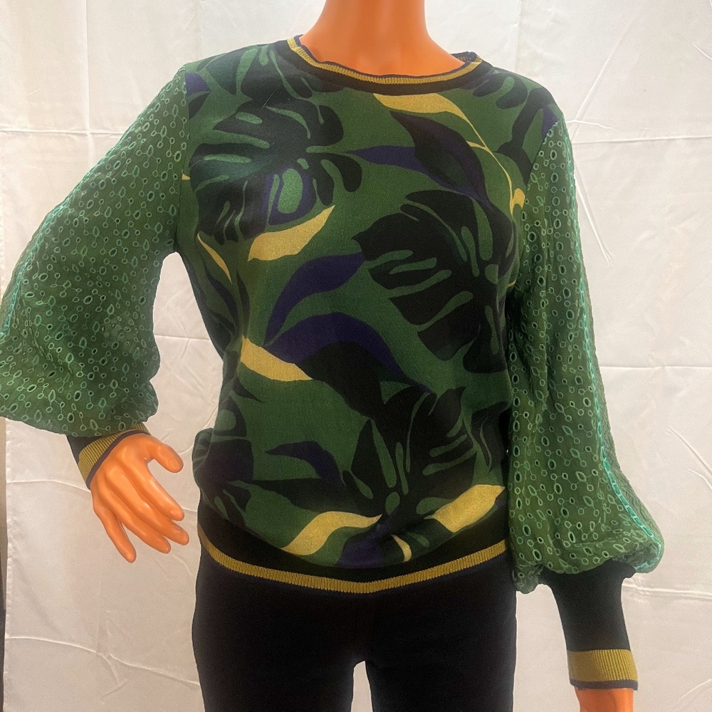 bl^nk sweater with eyelet sleeves